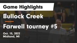 Bullock Creek  vs Farwell tourney #5 Game Highlights - Oct. 15, 2022