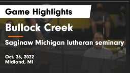 Bullock Creek  vs Saginaw Michigan lutheran seminary Game Highlights - Oct. 26, 2022