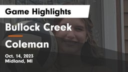 Bullock Creek  vs Coleman  Game Highlights - Oct. 14, 2023