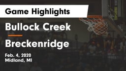 Bullock Creek  vs Breckenridge  Game Highlights - Feb. 4, 2020