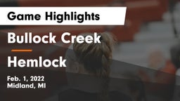 Bullock Creek  vs Hemlock Game Highlights - Feb. 1, 2022