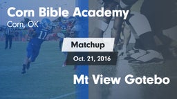 Matchup: Corn Bible Academy vs. Mt View Gotebo 2016