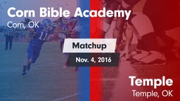 Matchup: Corn Bible Academy vs. Temple  2016