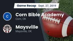 Recap: Corn Bible Academy  vs. Maysville  2019