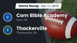 Recap: Corn Bible Academy  vs. Thackerville  2019