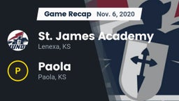 Recap: St. James Academy  vs. Paola  2020