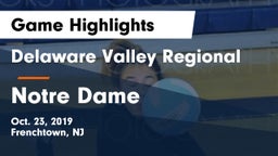 Delaware Valley Regional  vs Notre Dame  Game Highlights - Oct. 23, 2019