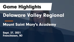 Delaware Valley Regional  vs Mount Saint Mary's Academy Game Highlights - Sept. 27, 2021