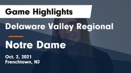 Delaware Valley Regional  vs Notre Dame  Game Highlights - Oct. 2, 2021