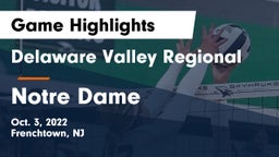 Delaware Valley Regional  vs Notre Dame  Game Highlights - Oct. 3, 2022