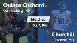 Matchup: Quince Orchard vs. Churchill  2016