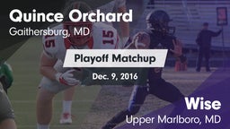 Matchup: Quince Orchard vs. Wise  2016