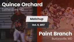 Matchup: Quince Orchard vs. Paint Branch  2017