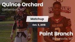 Matchup: Quince Orchard vs. Paint Branch  2018