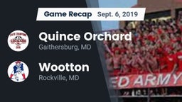 Recap: Quince Orchard  vs. Wootton  2019