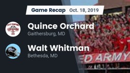 Recap: Quince Orchard  vs. Walt Whitman  2019