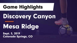 Discovery Canyon  vs Mesa Ridge Game Highlights - Sept. 3, 2019