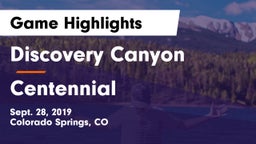 Discovery Canyon  vs Centennial  Game Highlights - Sept. 28, 2019