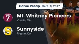 Recap: Mt. Whitney  Pioneers vs. Sunnyside  2017