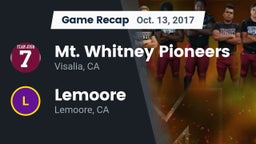 Recap: Mt. Whitney  Pioneers vs. Lemoore 2017