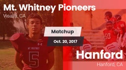 Matchup: Mt. Whitney High vs. Hanford  2017