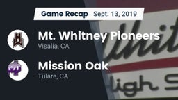 Recap: Mt. Whitney  Pioneers vs. Mission Oak  2019