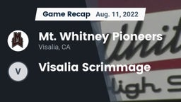 Recap: Mt. Whitney  Pioneers vs. Visalia Scrimmage 2022