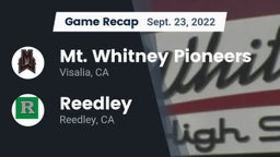 Recap: Mt. Whitney  Pioneers vs. Reedley  2022
