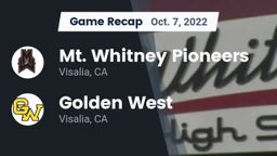 Recap: Mt. Whitney  Pioneers vs. Golden West  2022