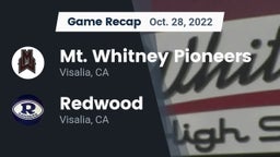 Recap: Mt. Whitney  Pioneers vs. Redwood  2022