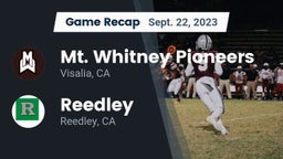 Recap: Mt. Whitney  Pioneers vs. Reedley  2023