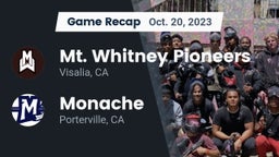 Recap: Mt. Whitney  Pioneers vs. Monache  2023