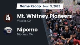 Recap: Mt. Whitney  Pioneers vs. Nipomo  2023