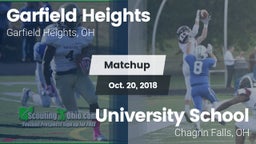 Matchup: Garfield Heights vs. University School 2018