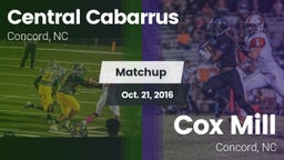 Matchup: Central Cabarrus vs. Cox Mill  2016