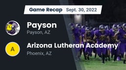 Recap: Payson  vs. Arizona Lutheran Academy  2022