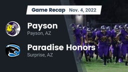 Recap: Payson  vs. Paradise Honors  2022