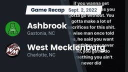 Recap: Ashbrook  vs. West Mecklenburg  2022
