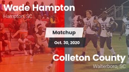 Matchup: Wade Hampton vs. Colleton County  2020