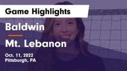 Baldwin  vs Mt. Lebanon  Game Highlights - Oct. 11, 2022