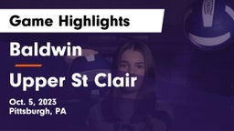 Baldwin  vs Upper St Clair Game Highlights - Oct. 5, 2023