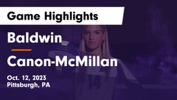 Baldwin  vs Canon-McMillan  Game Highlights - Oct. 12, 2023