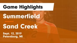 Summerfield  vs Sand Creek Game Highlights - Sept. 12, 2019
