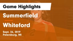 Summerfield  vs Whiteford Game Highlights - Sept. 26, 2019