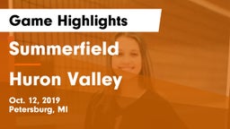 Summerfield  vs Huron Valley Game Highlights - Oct. 12, 2019