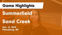 Summerfield  vs Sand Creek Game Highlights - Oct. 12, 2019
