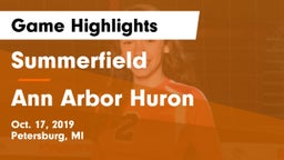 Summerfield  vs Ann Arbor Huron Game Highlights - Oct. 17, 2019