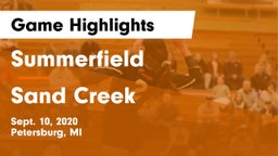 Summerfield  vs Sand Creek Game Highlights - Sept. 10, 2020