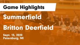 Summerfield  vs Britton Deerfield Game Highlights - Sept. 15, 2020