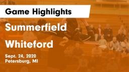 Summerfield  vs Whiteford Game Highlights - Sept. 24, 2020